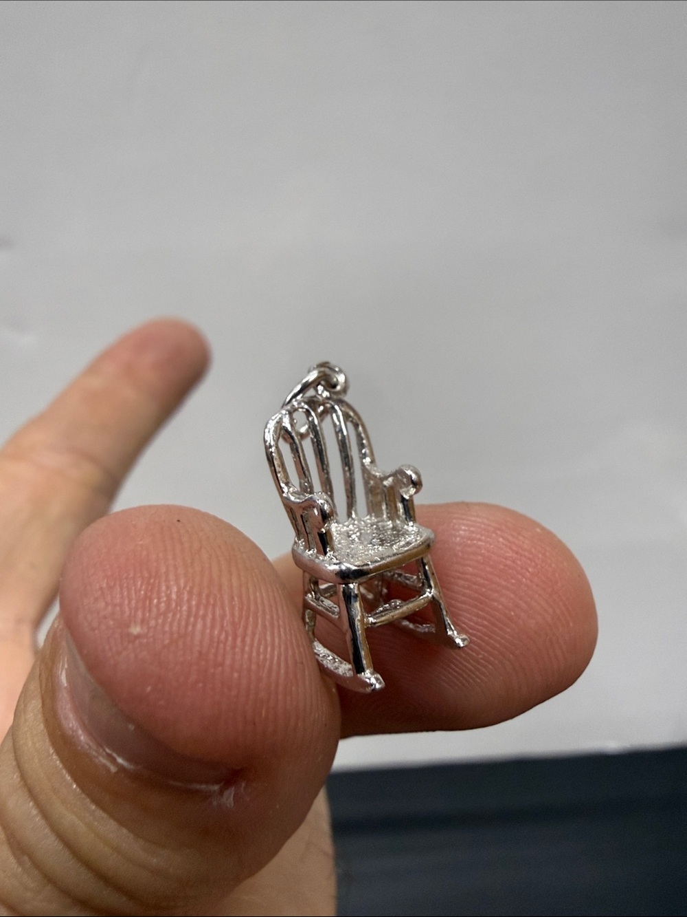 Small Sterling Silver Rocking Chair Charm - Picture 2 of 4